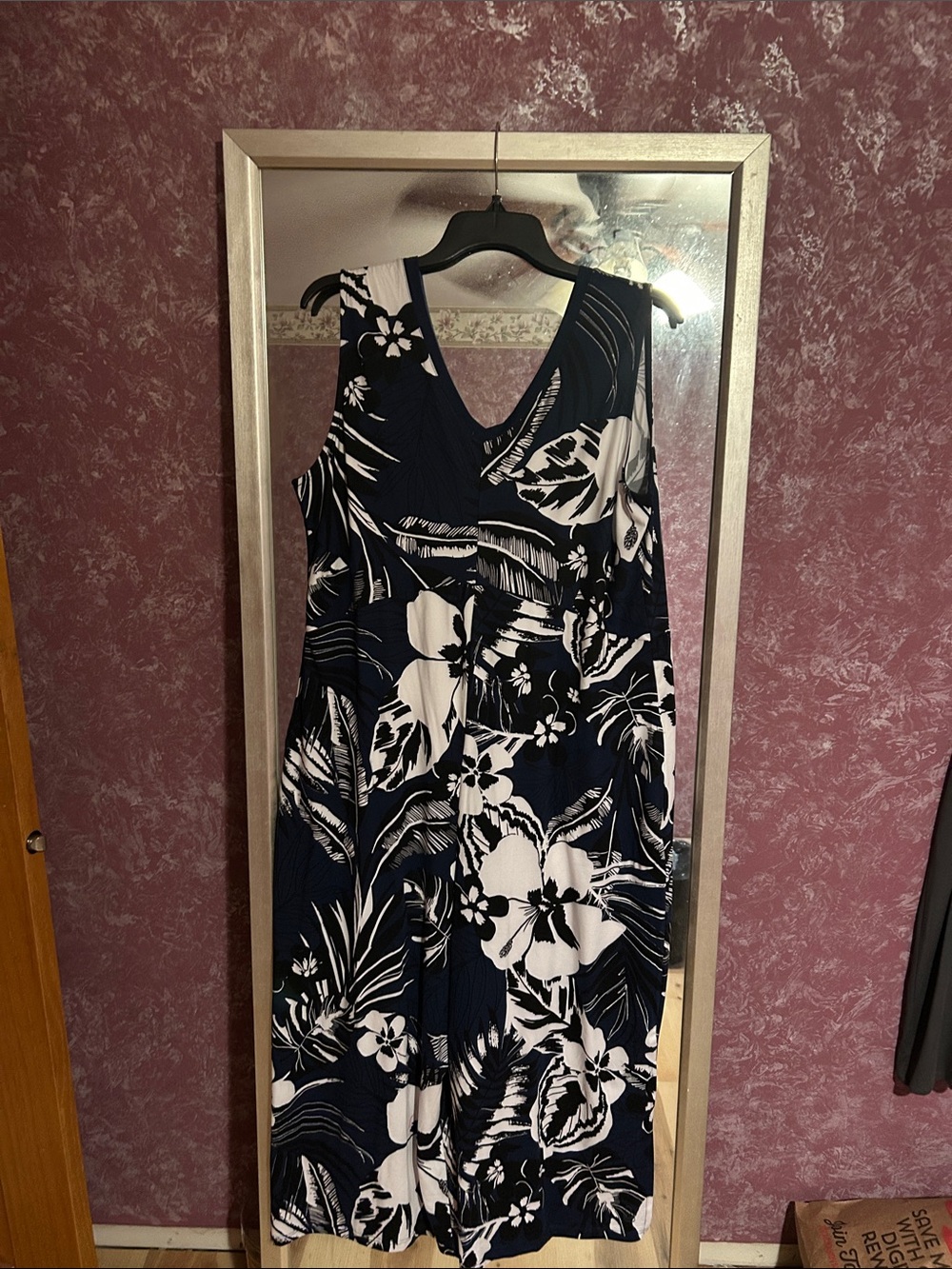 Cuddl Duds Navy and White Floral jumpsuit